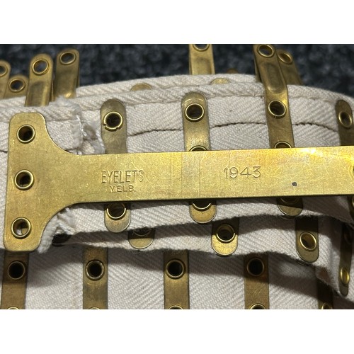 3226 - WW2 Australian made 250 round .303 Vickers MMG Cloth Ammunition Belt. Maker marked and dated on the ... 