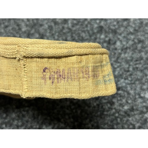 3227 - WW2 British 250 round .303 Vickers MMG Stripless Cloth Ammunition Belt MKIII. Maker marked and dated... 