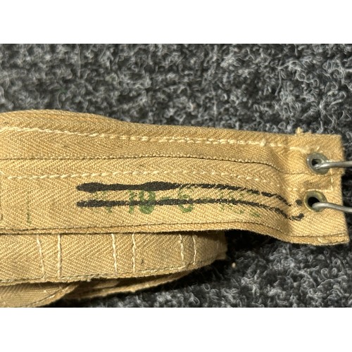 3232 - WW2 British 250 round .303 Vickers MMG Stripless Cloth Ammunition Belt. Dated 1931. Complete with wi... 