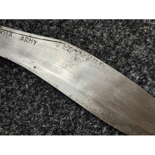 3234 - WW2 British Gurkha Kukri knife with single edged blade 270mm in length die stamped 