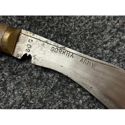 3234 - WW2 British Gurkha Kukri knife with single edged blade 270mm in length die stamped 