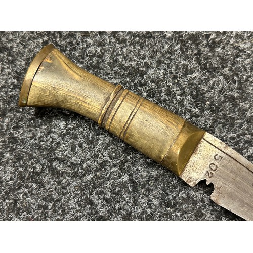 3234 - WW2 British Gurkha Kukri knife with single edged blade 270mm in length die stamped 