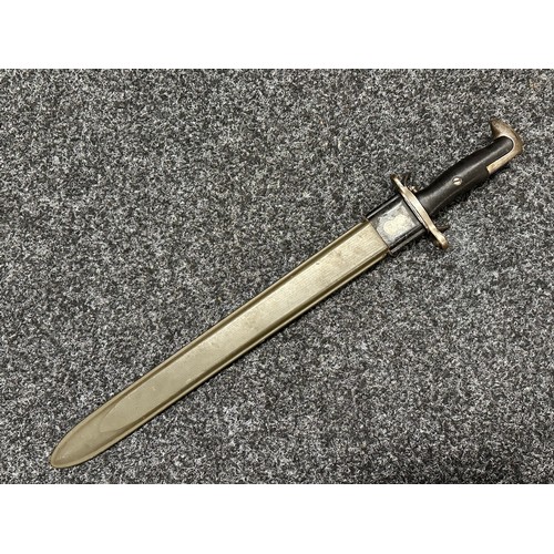 3236 - WW2 US Bayonet 1903 Pattern Springfield Bayonet with single edged fullered blade 402mm in length, ma... 