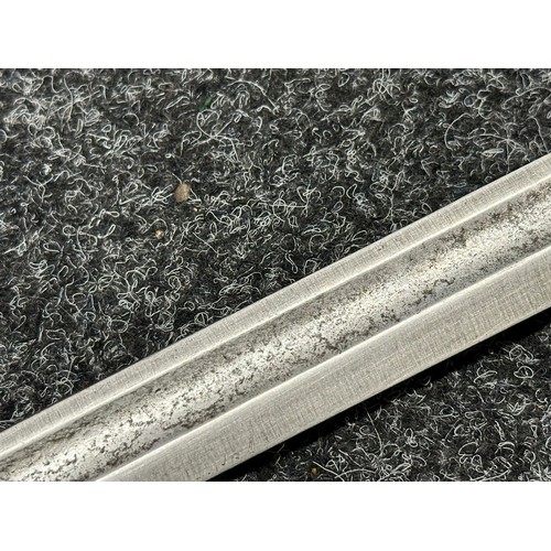 3236 - WW2 US Bayonet 1903 Pattern Springfield Bayonet with single edged fullered blade 402mm in length, ma... 