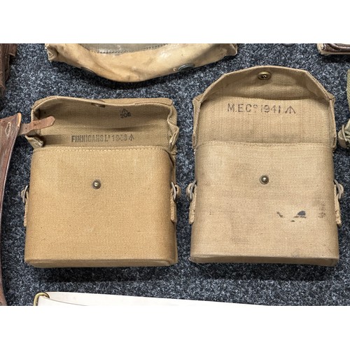 3238 - WW2 British Equipment to include: Officers Map Case, Sam Brown Belt, Sword Frog, Two Mis matched Lea... 