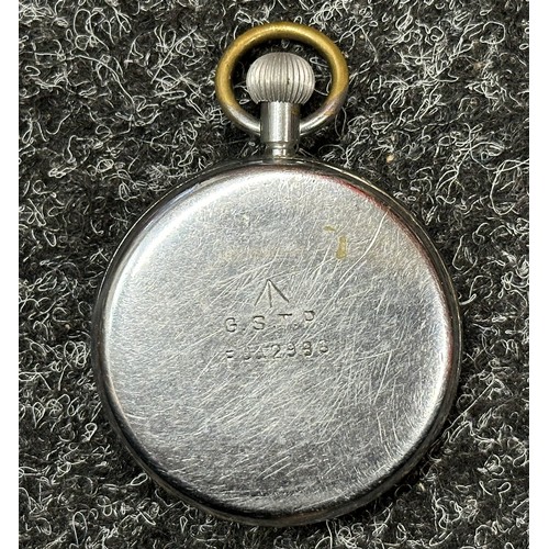 3242 - WW2 British Army General Service Trade Pattern Pocket Watch by Jager Le Coultre with Chrome plated c... 