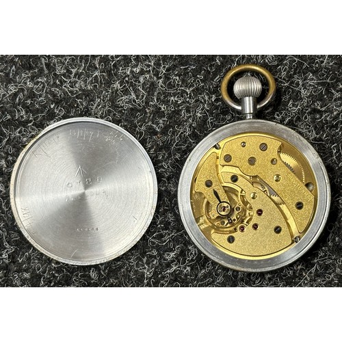 3242 - WW2 British Army General Service Trade Pattern Pocket Watch by Jager Le Coultre with Chrome plated c... 