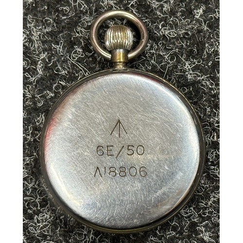 3243 - WW2 British RAF Navigators Pocket Watch by Jager Le Coultre with chrome plated case, white enamel di... 