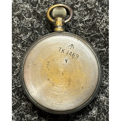 3245 - WW2 British Army Pocket Watch by Cortebert Extra Calibre 526. White dial with Arabic Numerals with s... 