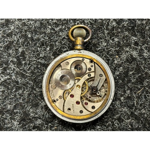 3245 - WW2 British Army Pocket Watch by Cortebert Extra Calibre 526. White dial with Arabic Numerals with s... 