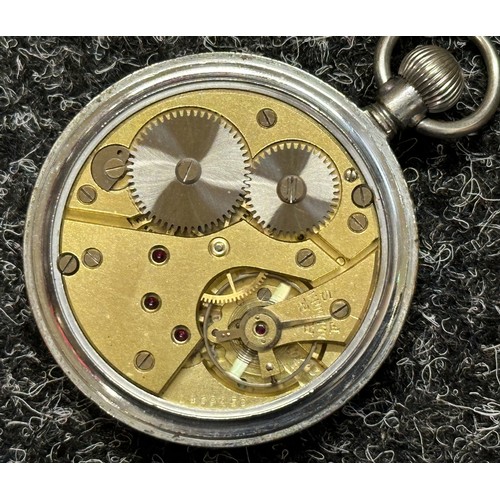 3246 - WW2 British General Service Trade pattern Pocket Watch Tissot Calibre 43. White enamel dial with Ara... 