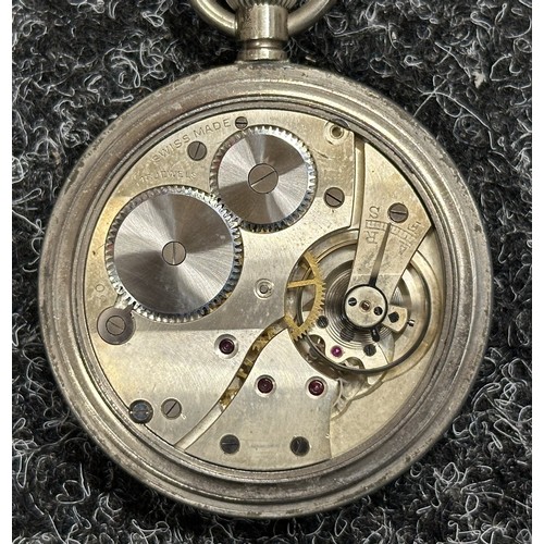 3248 - WW2 British RAF Navigators Pocket Watch by Rvue Thommen Calibre 30. White dial with Arabic Numerals,... 