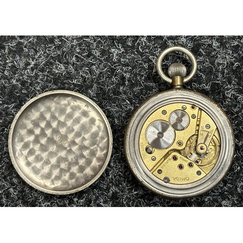 3250 - WW2 British General Service Trade pattern Pocket Watch by Omega. White dial with Arabic Numerals wit... 