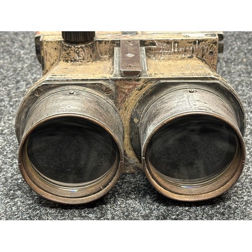 3262 - WW2 Third Reich Flak Binoculars 10 x 80 D.F, maker marked 