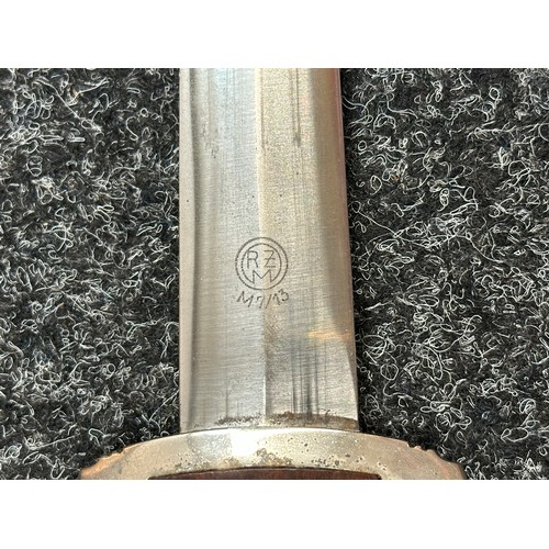 3264 - WW2 Third Reich SA Deinstdolch 1933 Pattern Dagger with double edged blade 221mm in length, etched m... 