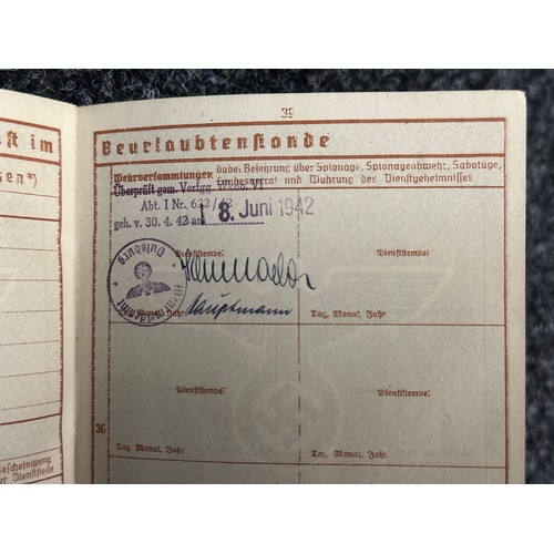 3269 - WW2 Third Reich Documents: Heer Wehrpass issued in 1940 to Gerhard Sommer. Served in 5/Flak Schw. Ab... 