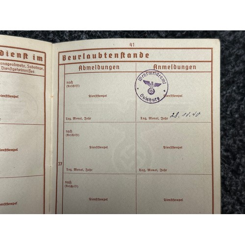 3269 - WW2 Third Reich Documents: Heer Wehrpass issued in 1940 to Gerhard Sommer. Served in 5/Flak Schw. Ab... 