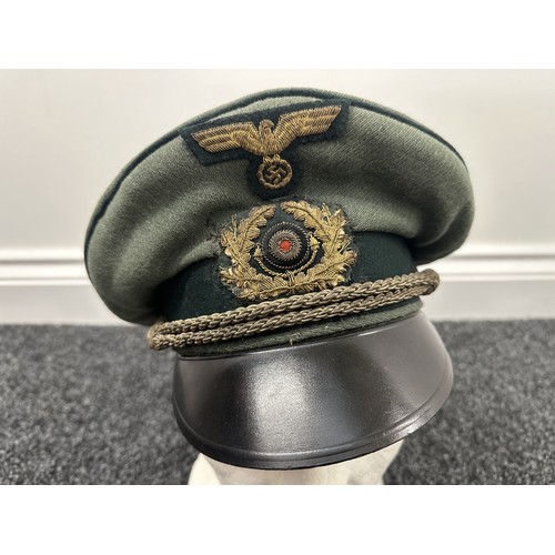 3271 - WW2 Third Reich KM Coastal Artillery Officers Schirmmutze Cap in Trikot wool with gilt wire bullion ... 