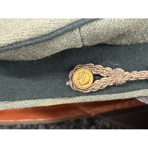 3271 - WW2 Third Reich KM Coastal Artillery Officers Schirmmutze Cap in Trikot wool with gilt wire bullion ... 