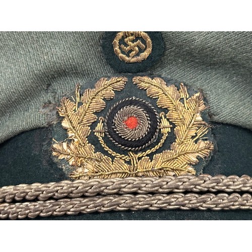 3271 - WW2 Third Reich KM Coastal Artillery Officers Schirmmutze Cap in Trikot wool with gilt wire bullion ... 