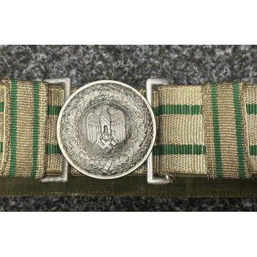 3272 - WW2 Third Reich Forestry Officers Brocade Belt and Buckle. No makers mark to buckle. Size 100.