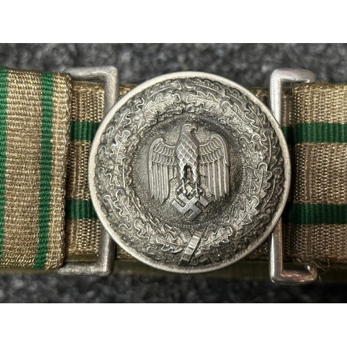 3272 - WW2 Third Reich Forestry Officers Brocade Belt and Buckle. No makers mark to buckle. Size 100.