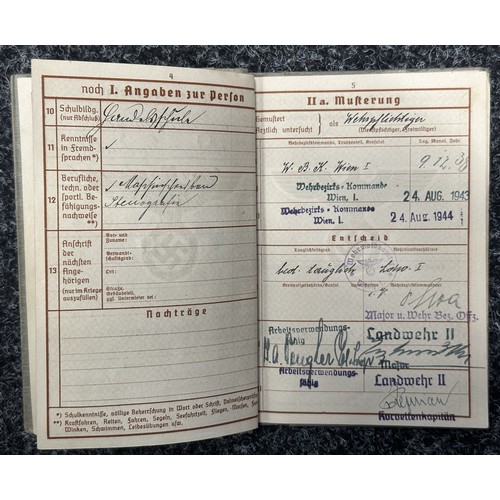 3275 - WW2 Third Reich Heer Medics Wehrpass and documents group to Marzell Muszumanski comprising of Heer W... 