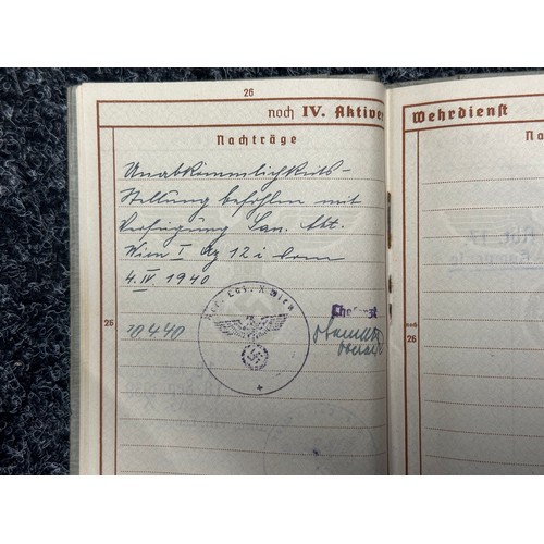 3275 - WW2 Third Reich Heer Medics Wehrpass and documents group to Marzell Muszumanski comprising of Heer W... 