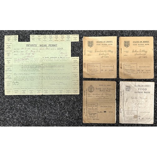 3276 - WW2 Third Reich Channel Islands Occupation States of Jersey Ration Books x 5. Dated from 1941 to 194... 