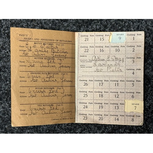 3276 - WW2 Third Reich Channel Islands Occupation States of Jersey Ration Books x 5. Dated from 1941 to 194... 