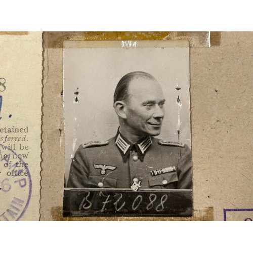 3278 - WW2 Third Reich British issued PoW Card, photos, postcard to Heer Coastal Artillery Officer Hauptman... 