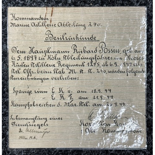 3278 - WW2 Third Reich British issued PoW Card, photos, postcard to Heer Coastal Artillery Officer Hauptman... 