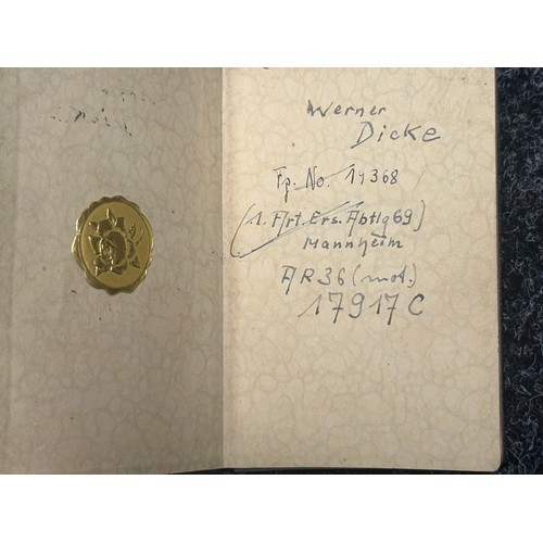 3279 - WW2 Third Reich Heer Soldiers Personal Diary 1940 Obergefrieter Werner Dicke plus two photographs of... 