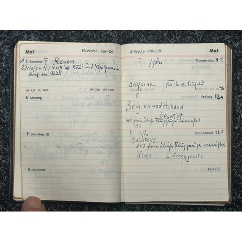 3279 - WW2 Third Reich Heer Soldiers Personal Diary 1940 Obergefrieter Werner Dicke plus two photographs of... 