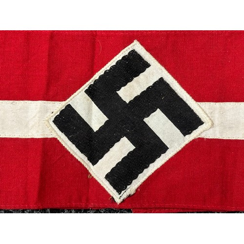 3284 - WW2 Third Reich Hitlerjugend Kampfbinde Hitler Youth Armband. Uniform removed example.