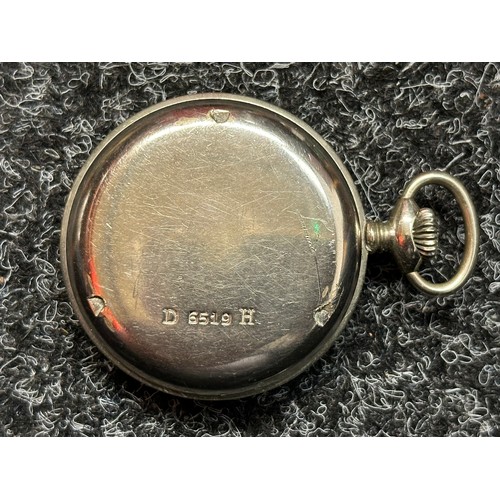 3290 - WW2 Third Reich Heer Issue Pocket Watch ARSA Calibre 239. Chrome plated case, Black enamel dial with... 