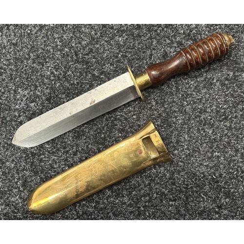 3298 - Siebe Gorman & Co Scuba diving knife with double edged blade 193mm in length with makers mark. Turne... 