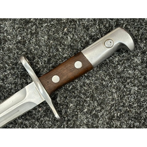 3300 - Swiss 1918 Pattern Bayonet with double edged blade maker marked 