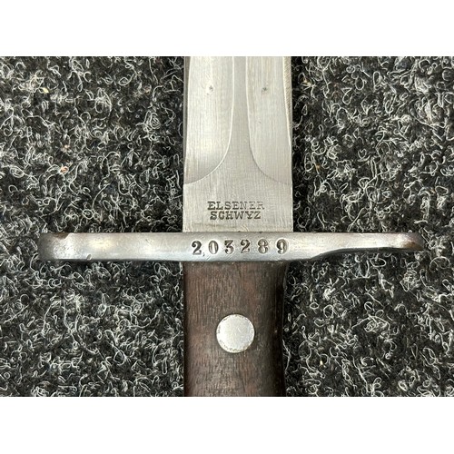 3300 - Swiss 1918 Pattern Bayonet with double edged blade maker marked 