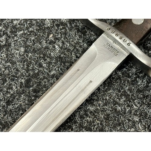 3300 - Swiss 1918 Pattern Bayonet with double edged blade maker marked 