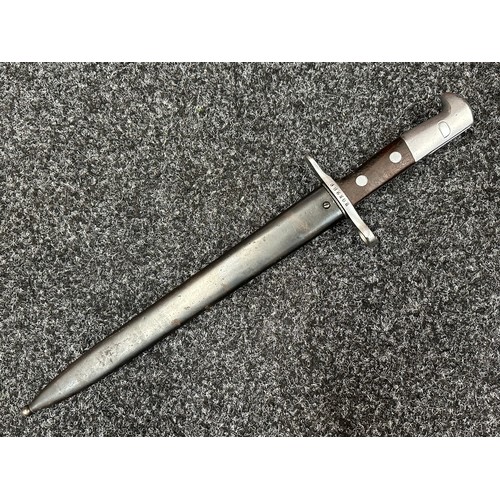 3300 - Swiss 1918 Pattern Bayonet with double edged blade maker marked 