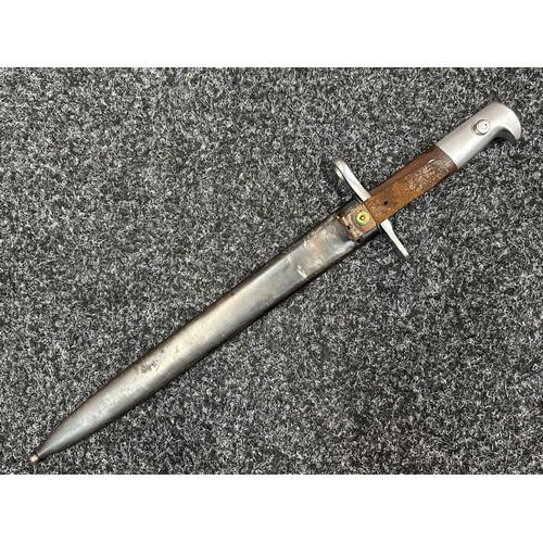 3300 - Swiss 1918 Pattern Bayonet with double edged blade maker marked 