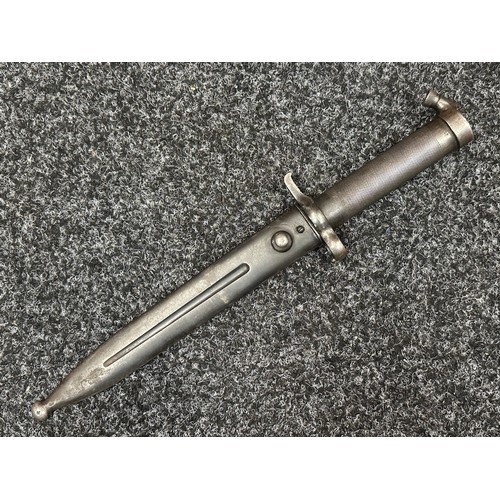 3301 - Swedish M1896 Bayonet for the M1938 Rifle with double edged blade 205mm in length, marked with Crown... 