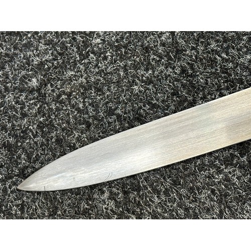 3307 - Sword with single edged fullered blade 907mm in length, marked 