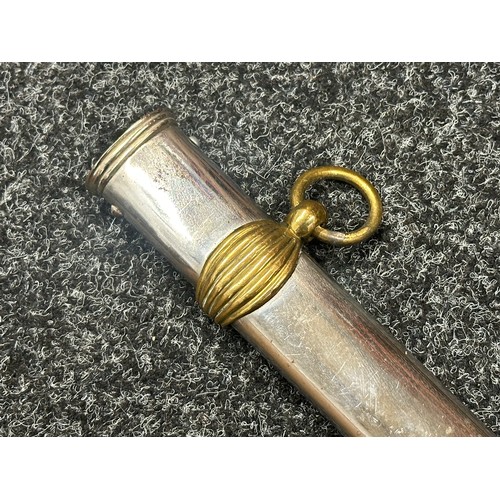 3311 - Reproduction Victorian British Officers Sword with  singled edged fullered plated and etched blade w... 