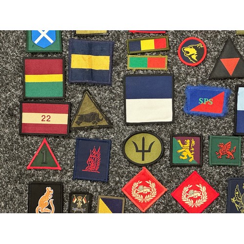 3318 - Post War British Cloth Formation Signs approx 130 examples, some pairs.