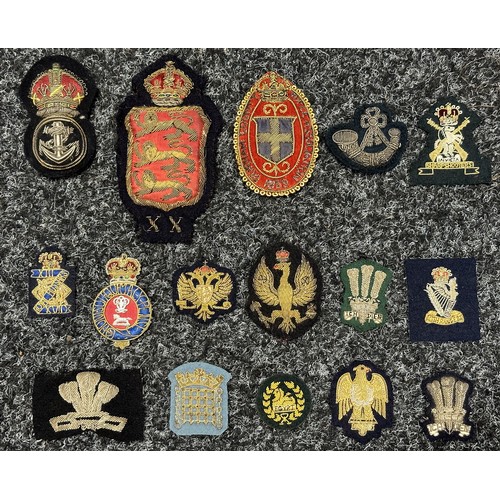 3319 - British Army & RN Officers Bullion Wire Embroidered Cap Badges.