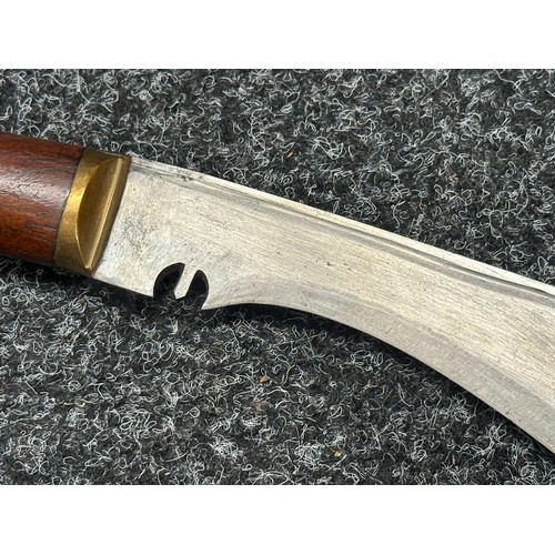 3330 - Gurhka Kukri Knife with 310mm long single edged blade, no markings. Wooden grip. Overall length 425m... 