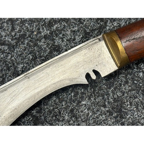 3330 - Gurhka Kukri Knife with 310mm long single edged blade, no markings. Wooden grip. Overall length 425m... 