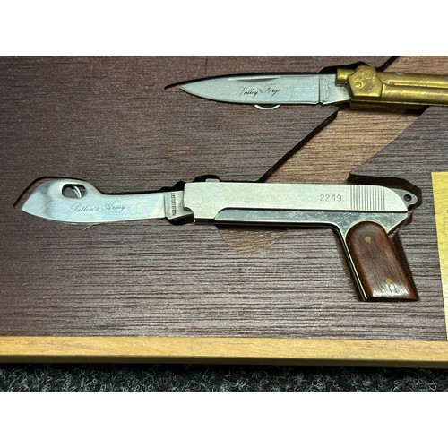 3334 - Three Novelty Penknives in the form of Pistols by Parker Cutlery. Each with blades 60mm long blades ... 